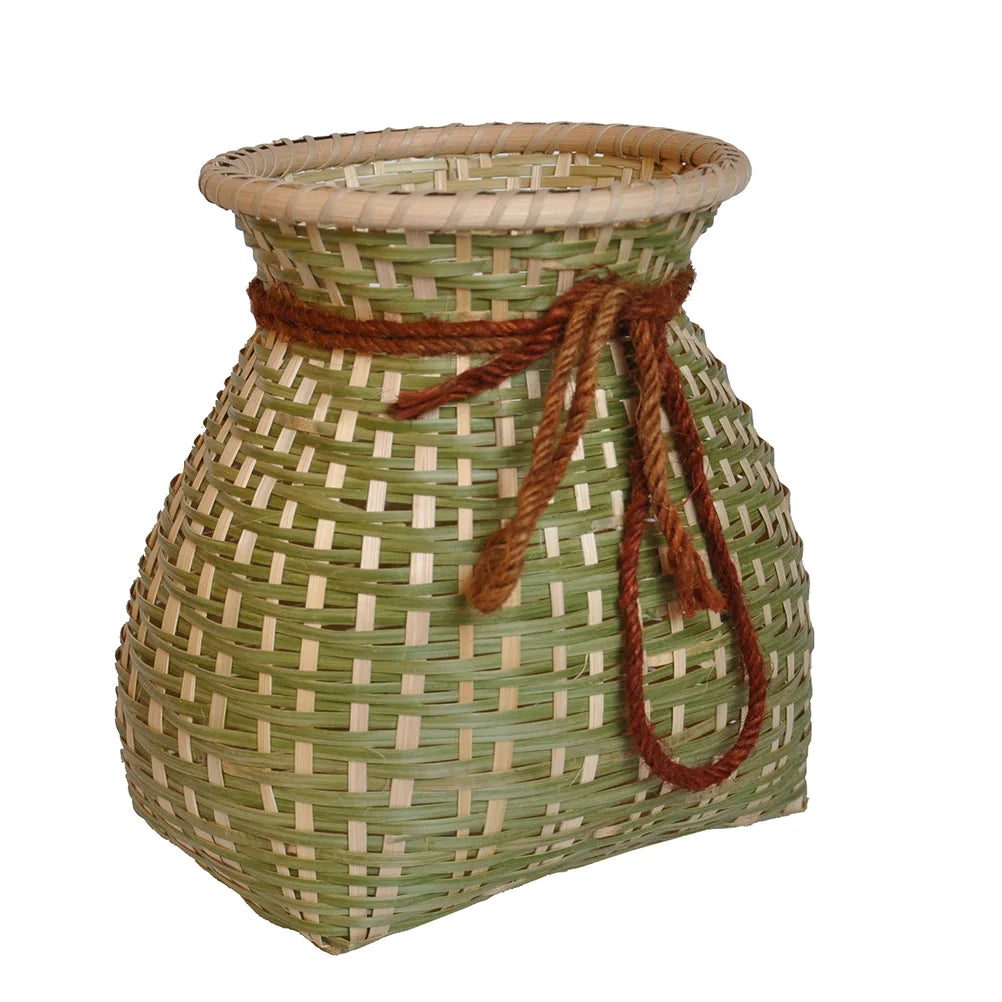 1pc Bamboo Woven Basket Flower Holder Farmhouse Rustic Home