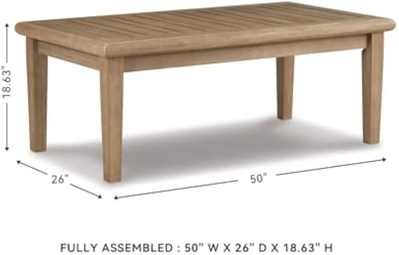 Gerianne Outdoor Rectangular Eucalyptus Wood Coffee Table