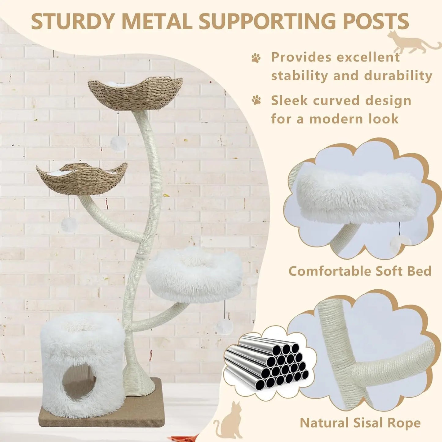 HOT SELLIG QUALITY Cat Tree Tower For Indoor Cats, Multi-Level Large Cat Climbing Furniture With Scratching Posts