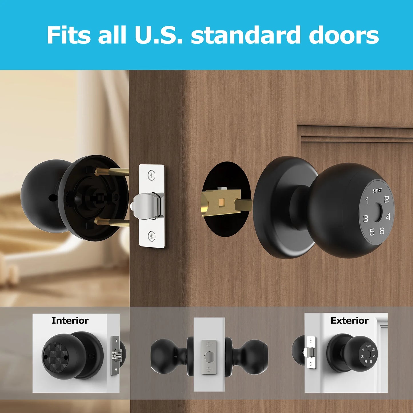 Viladepot Smart Lock Fingerprint Door Lock App Control Electronic Touchscreen Keypad Indoor