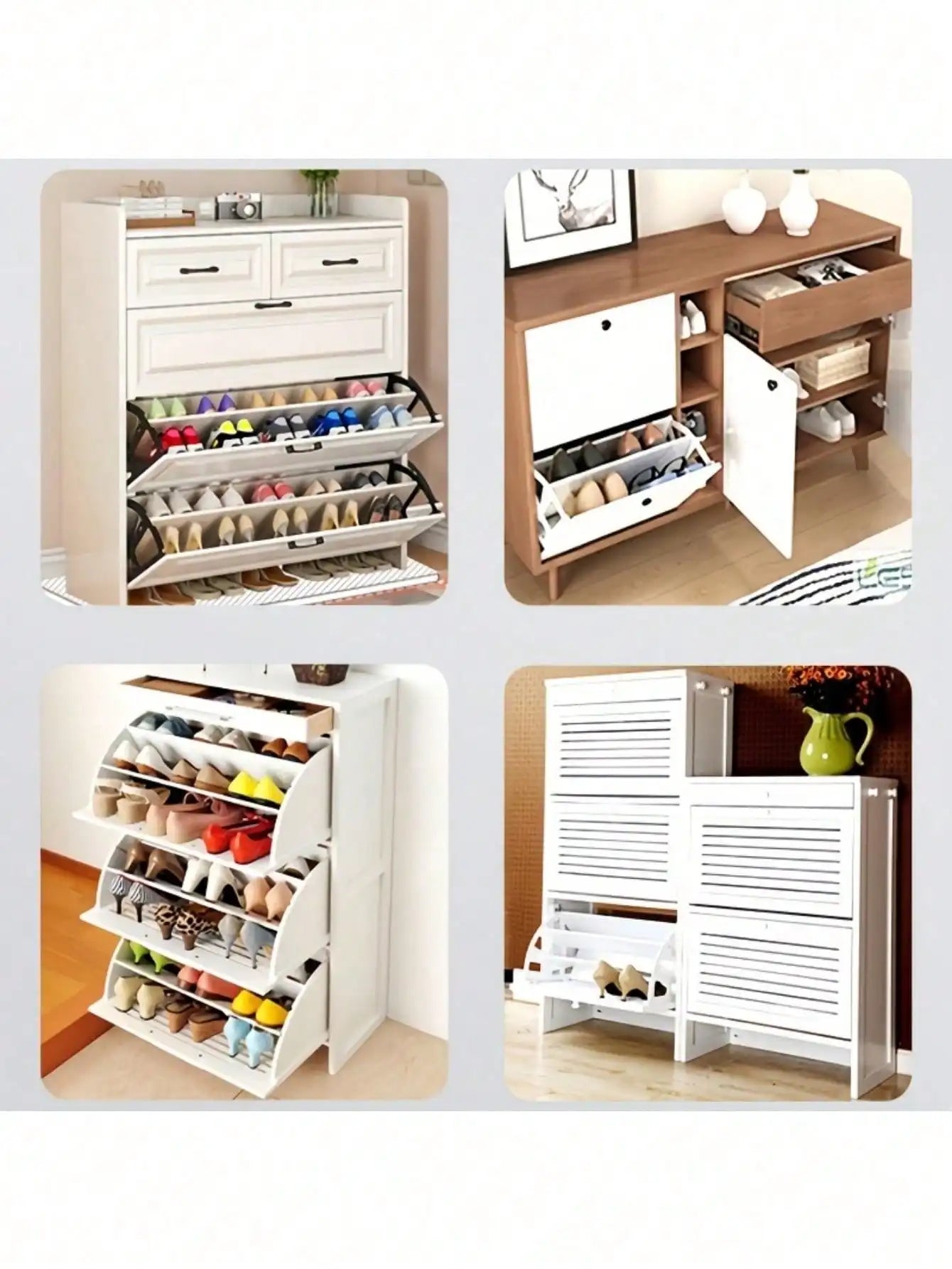 Double-Layer Rotating Shoe Cabinet Easy Install, Durable, Space-Saving Cabinets