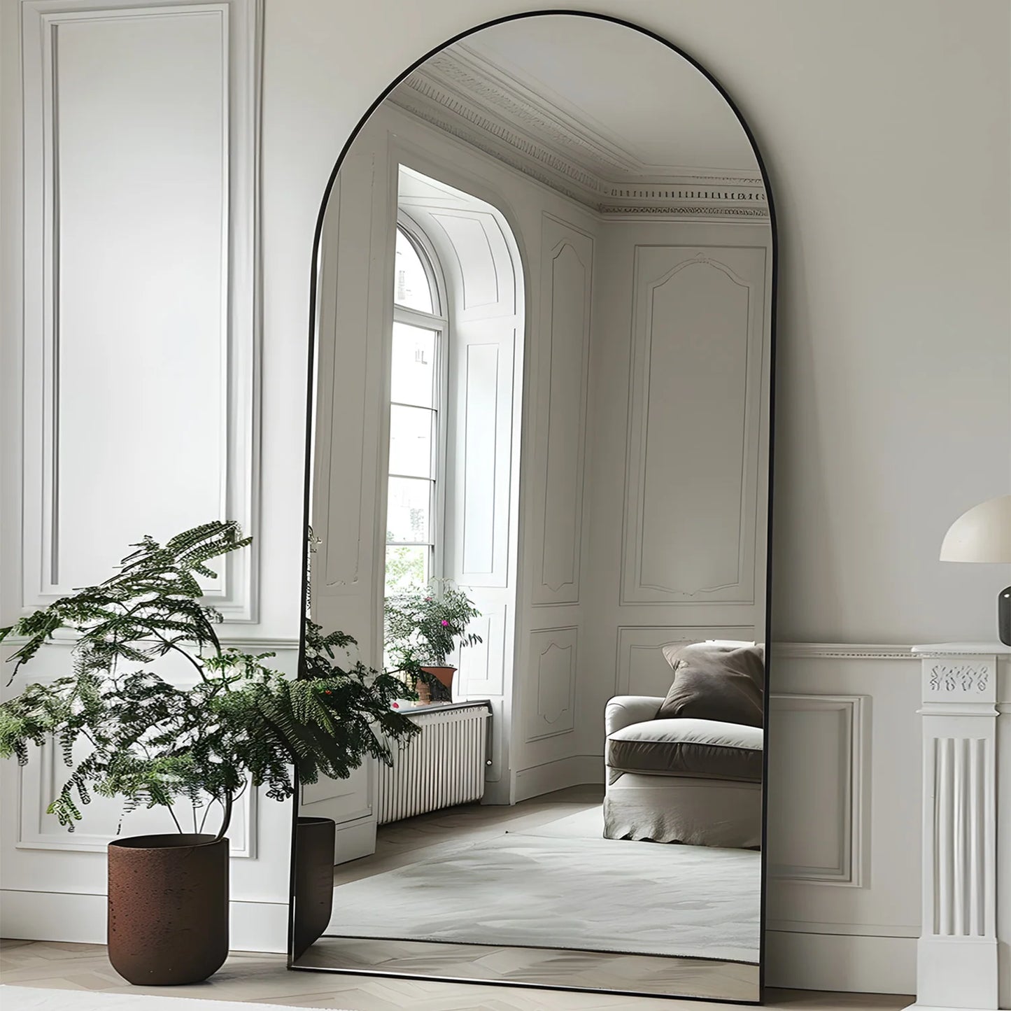 Arch Floor Mirror, 76"x34" Full Length Mirror - Freestanding with Stand for Bedroom or Living Room