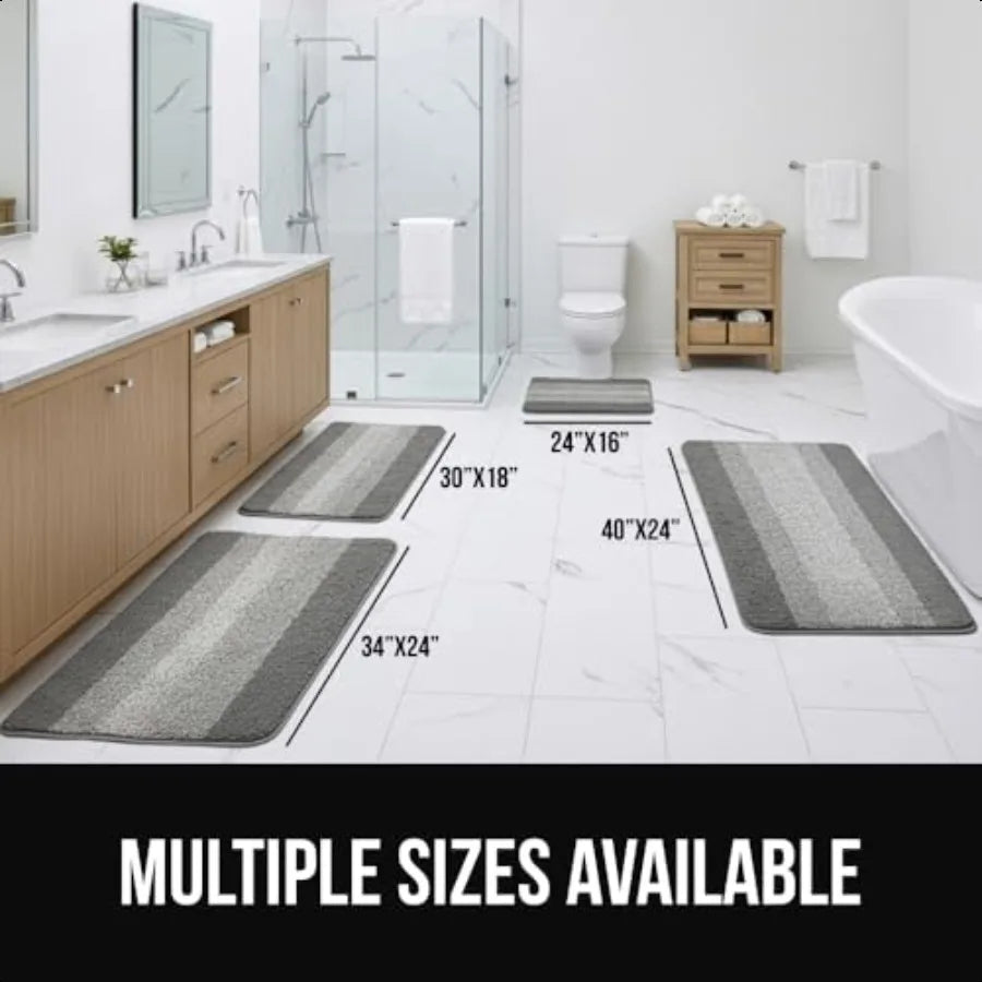 GORILLA GRIP Fluffy Absorbent Shaggy Bath Rug Accori