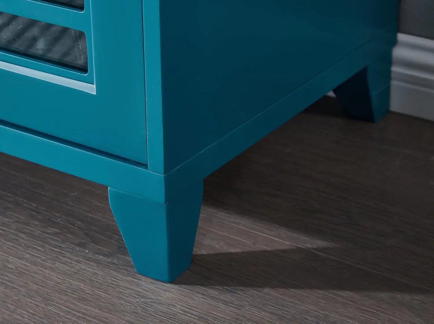 60”W Blue Console Table Wood Sideboard with Adjustable Shelves and Doors,