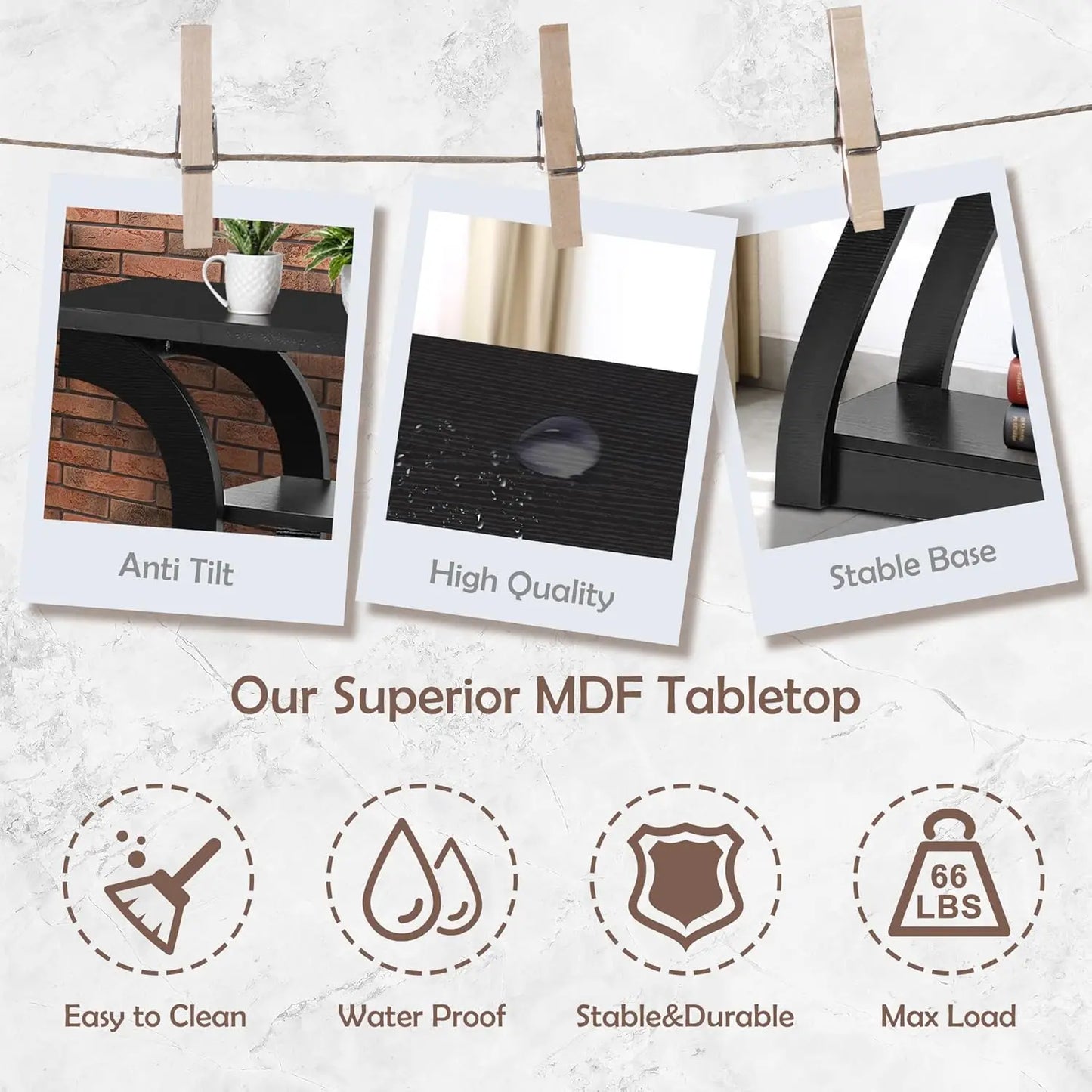 Wood Console Table 3 Tier