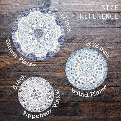 Blue Talavera Dinner Plates Set Of 4, Stylish Serving Dishes,