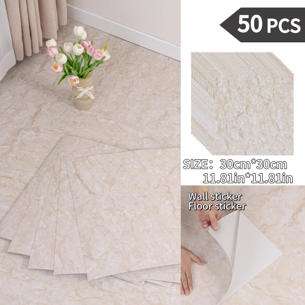 NINETAI Peel And Stick Floor Tile, 50pcs Vinyl Plank Wood Grain