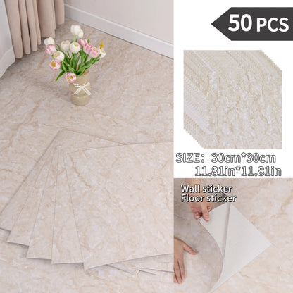 NINETAI Peel And Stick Floor Tile, 50pcs Vinyl Plank Wood Grain