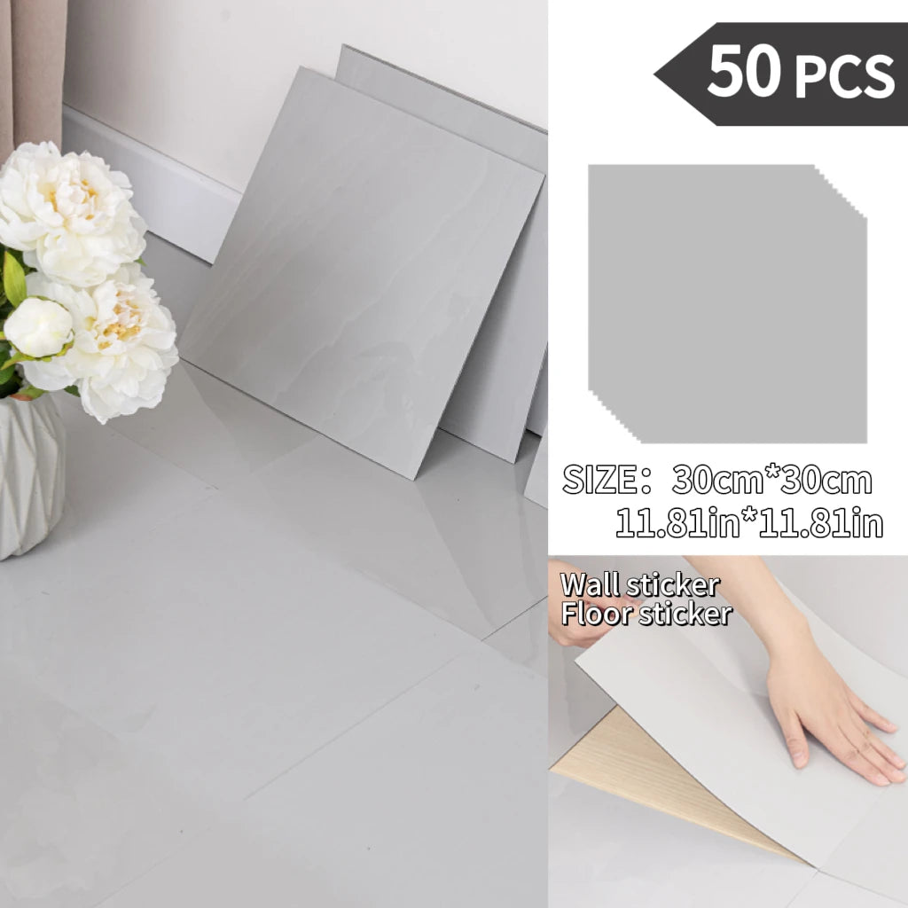 NINETAI Peel And Stick Floor Tile, 50pcs Vinyl Plank Wood Grain