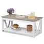 GALAXHERO Coffee Table Farmhouse Wood Center Table for Living Room Bedroom Office Balcony
