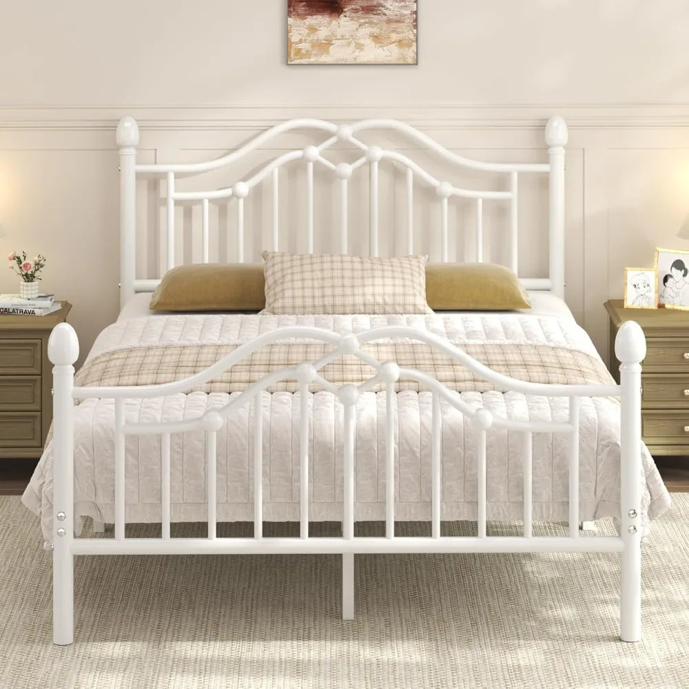 Bed Frame with Headboard and Footboard, Modern Metal Platform Bed Frame for Kids, Support Up to 800LBS, No Box Spring Neede