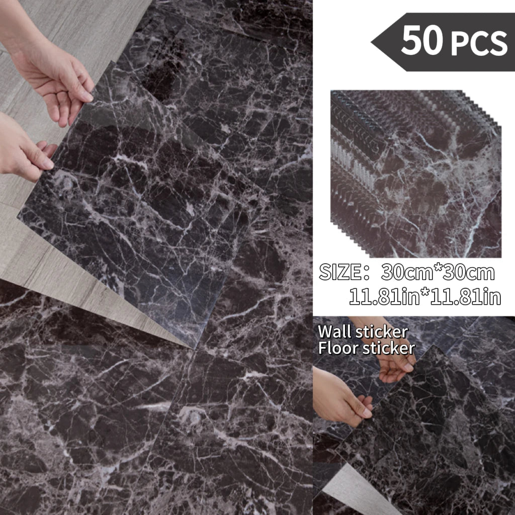 NINETAI Peel And Stick Floor Tile, 50pcs Vinyl Plank Wood Grain