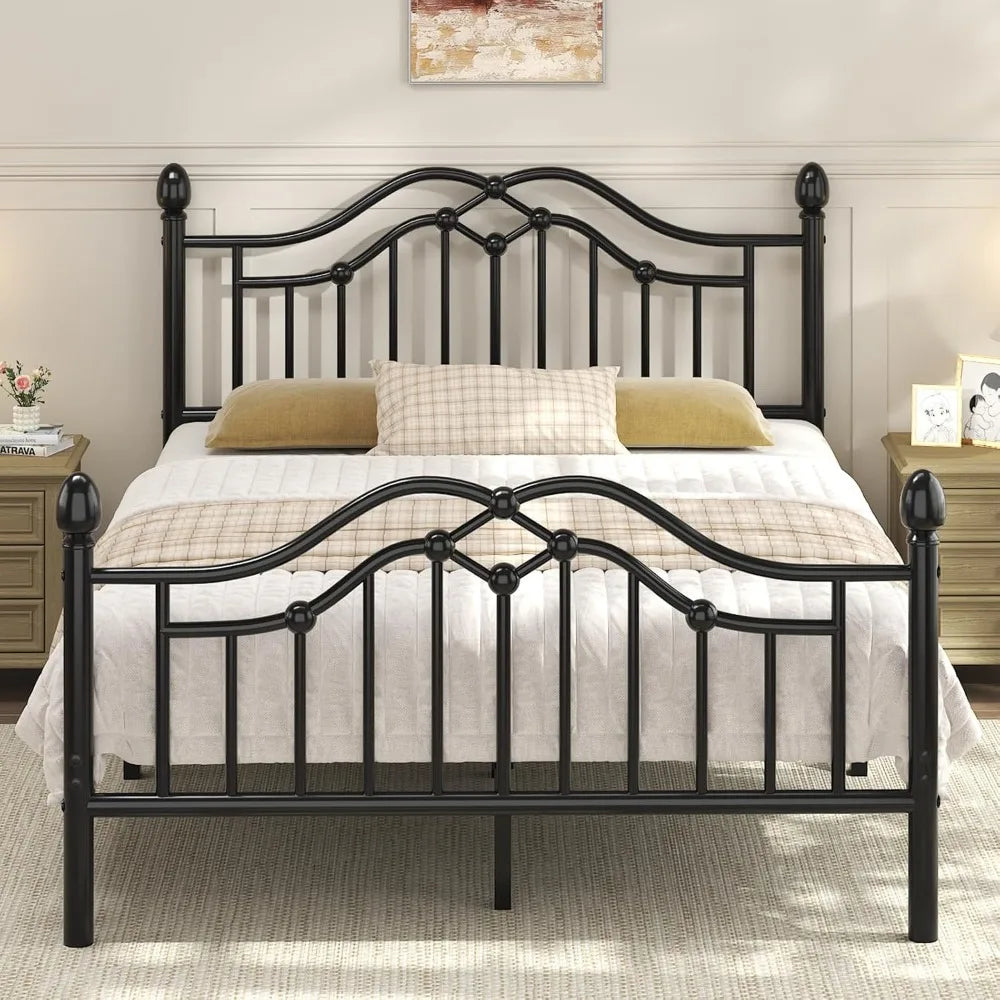 Bed Frame with Headboard and Footboard, Modern Metal Platform Bed Frame for Kids, Support Up to 800LBS, No Box Spring Neede