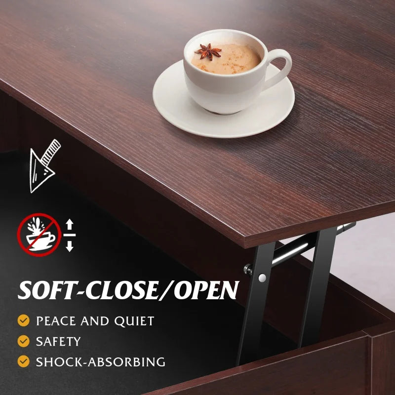 GALAXHERO Lift Top Coffee Table with Hidden Compartment for Living Room Reception Room