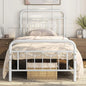 Metal Bed Frames with Vintage Headboard and Footboard, Farmhouse