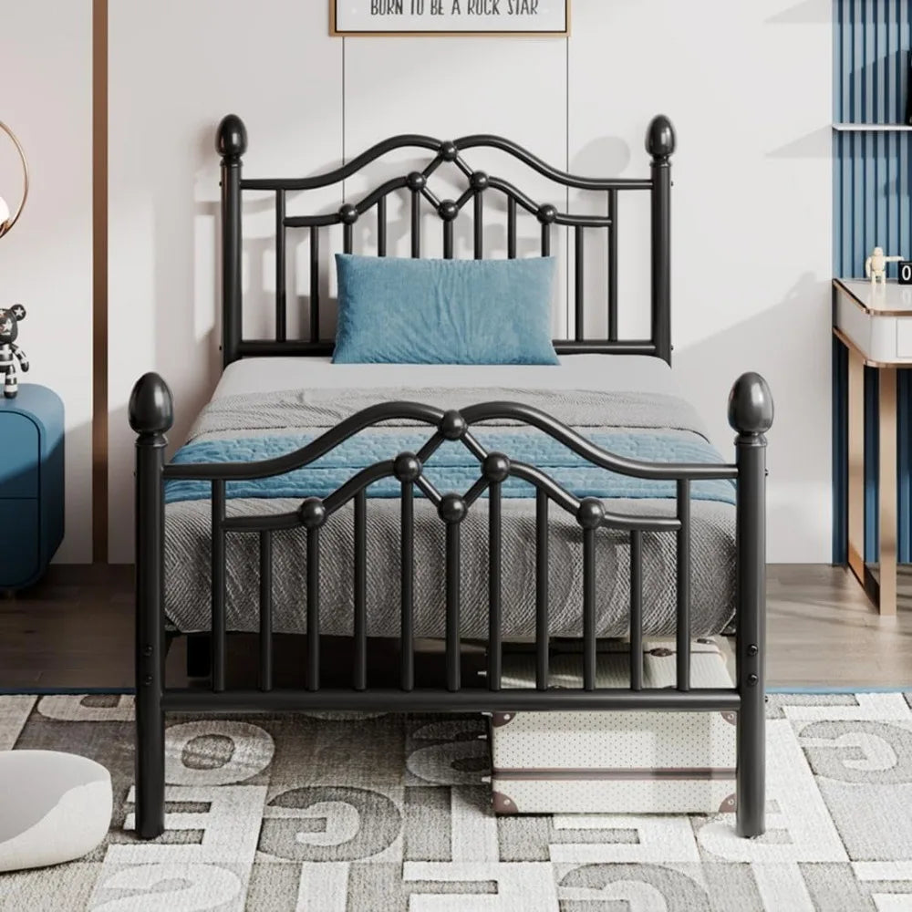 Bed Frame with Headboard and Footboard, Modern Metal Platform Bed Frame for Kids, Support Up to 800LBS, No Box Spring Neede