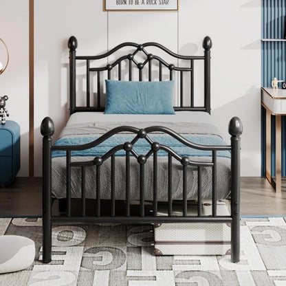 Bed Frame with Headboard and Footboard, Modern Metal Platform Bed Frame for Kids, Support Up to 800LBS, No Box Spring Neede