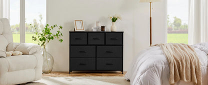 JHK Desser For Bedroom With 7 Fabric Drawers Closet Chest For Living Room Display Cabinet