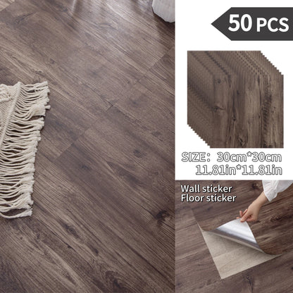NINETAI Peel And Stick Floor Tile, 50pcs Vinyl Plank Wood Grain