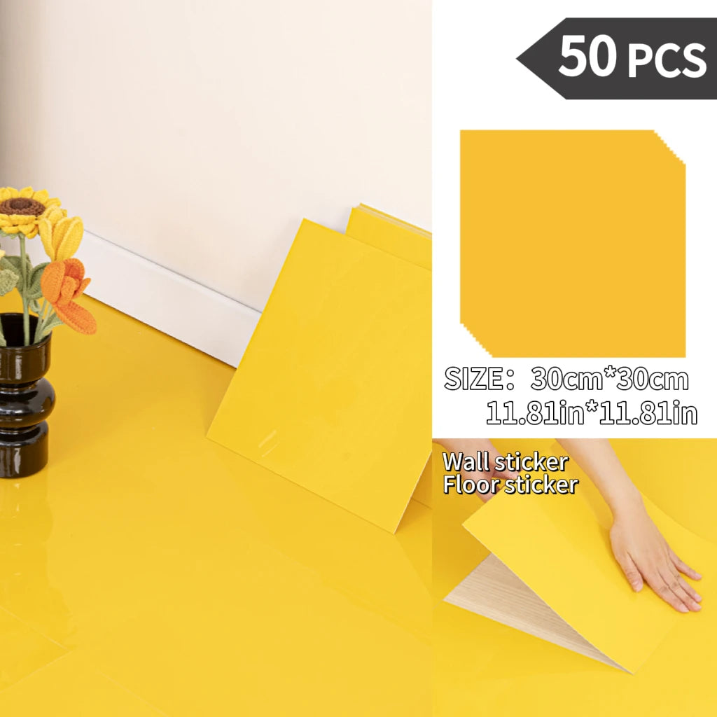 NINETAI Peel And Stick Floor Tile, 50pcs Vinyl Plank Wood Grain