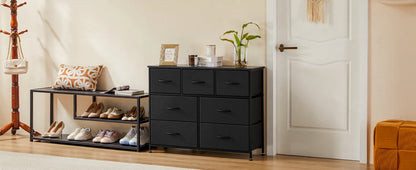 JHK Desser For Bedroom With 7 Fabric Drawers Closet Chest For Living Room Display Cabinet