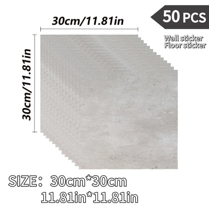 NINETAI Peel And Stick Floor Tile, 50pcs Vinyl Plank Wood Grain