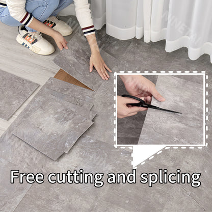 NINETAI Peel And Stick Floor Tile, 50pcs Vinyl Plank Wood Grain