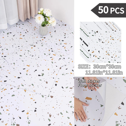 NINETAI Peel And Stick Floor Tile, 50pcs Vinyl Plank Wood Grain