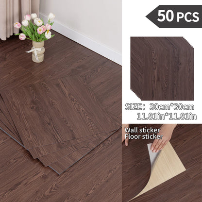 NINETAI Peel And Stick Floor Tile, 50pcs Vinyl Plank Wood Grain