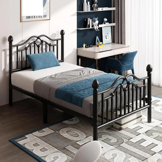 Bed Frame with Headboard and Footboard, Modern Metal Platform Bed Frame for Kids, Support Up to 800LBS, No Box Spring Neede