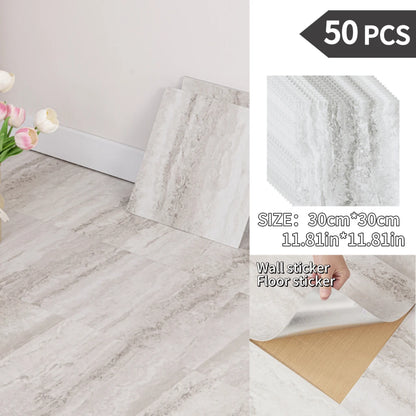 NINETAI Peel And Stick Floor Tile, 50pcs Vinyl Plank Wood Grain
