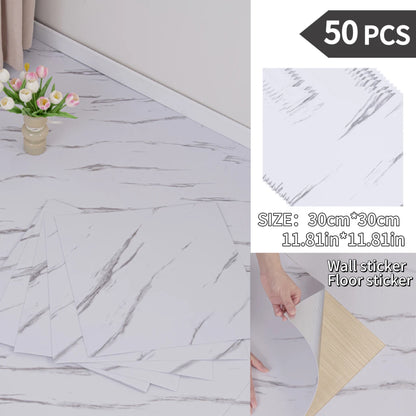 NINETAI Peel And Stick Floor Tile, 50pcs Vinyl Plank Wood Grain