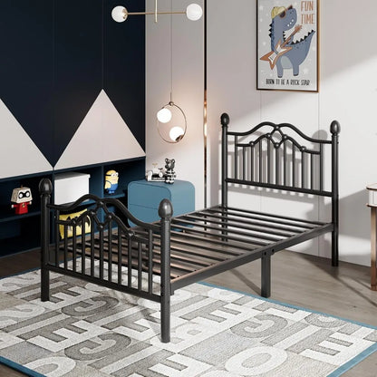Bed Frame with Headboard and Footboard, Modern Metal Platform Bed Frame for Kids, Support Up to 800LBS, No Box Spring Neede