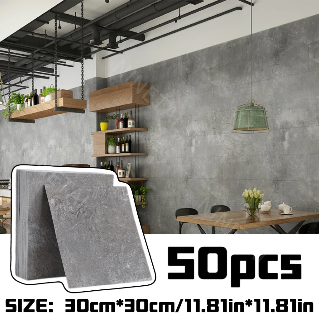 NINETAI Peel And Stick Floor Tile, 50pcs Vinyl Plank Wood Grain