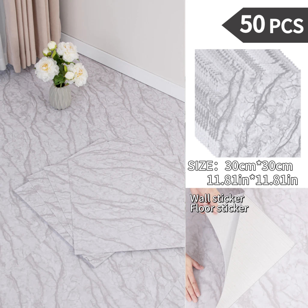 NINETAI Peel And Stick Floor Tile, 50pcs Vinyl Plank Wood Grain