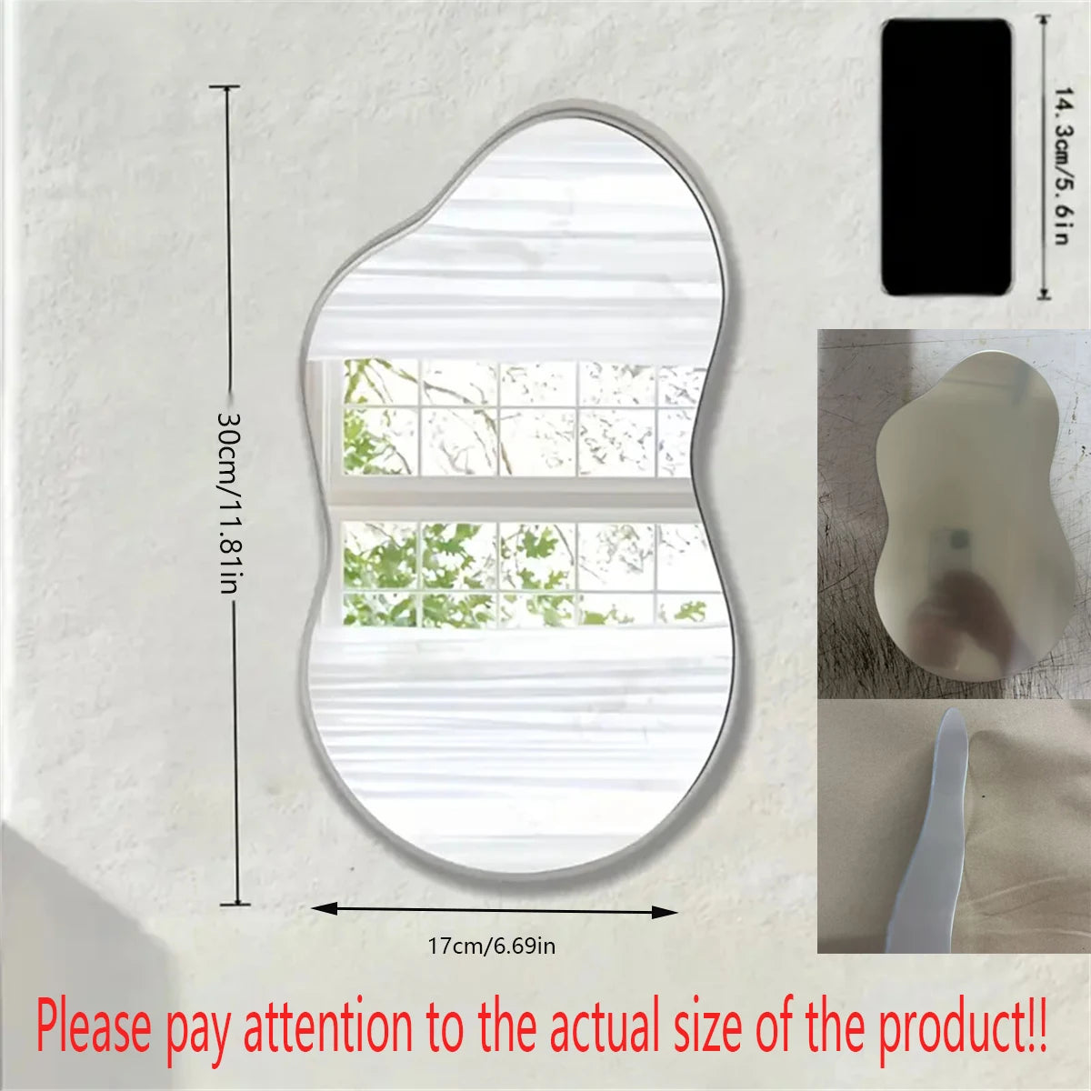 1pc Irregular Wall Mirror For Home Decoration, Room, Bathroom Living Room