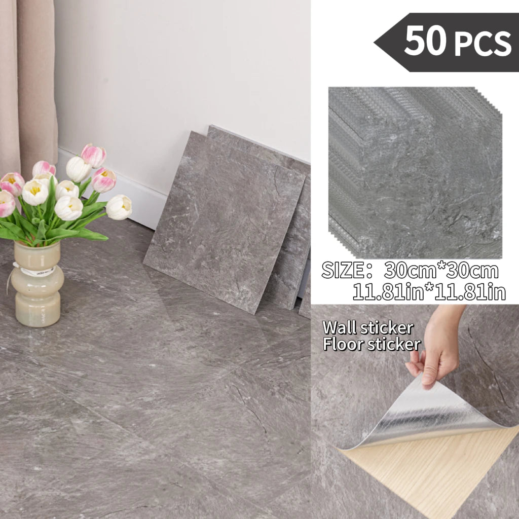 NINETAI Peel And Stick Floor Tile, 50pcs Vinyl Plank Wood Grain