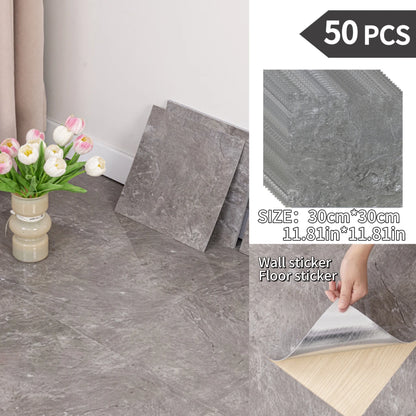 NINETAI Peel And Stick Floor Tile, 50pcs Vinyl Plank Wood Grain