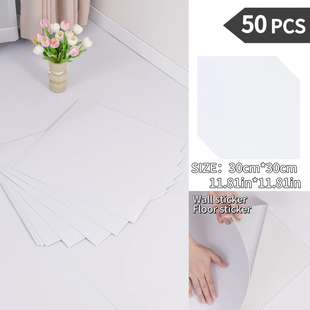 NINETAI Peel And Stick Floor Tile, 50pcs Vinyl Plank Wood Grain