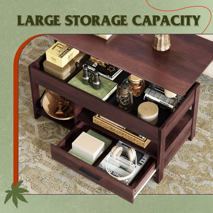 GALAXHERO Lift Top Coffee Table with Hidden Compartment for Living Room Reception Room