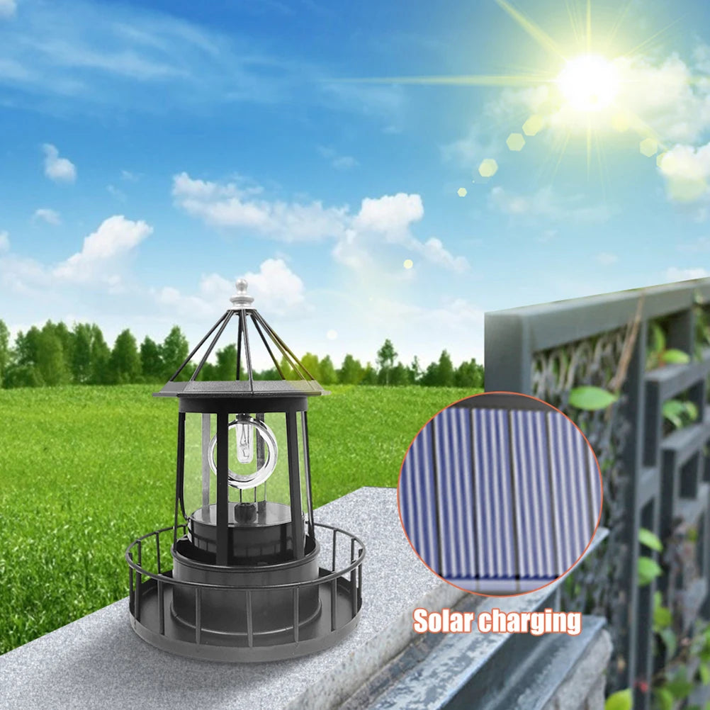 LED Solar Rotating Lighthouse Light Solar Garden Lights
