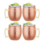 4PCS 550ml 18 Ounces Hammered Copper Plated  Moscow Mule Mug