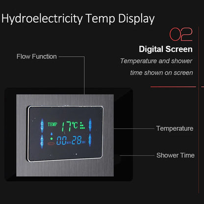 LED Shower Panel Tower System Rain Waterfall Shower LCD Display With Massage  Shower Faucet