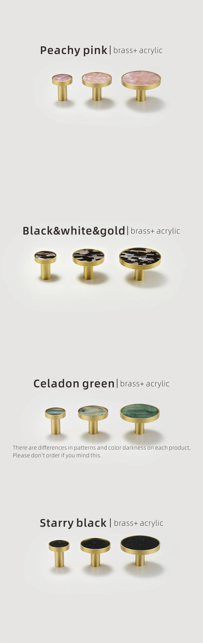 Dooroom Brass Furniture Handles Shell Simple Nordic Pastoral Cupboard Cabinet Drawer Round Colorful Pulls