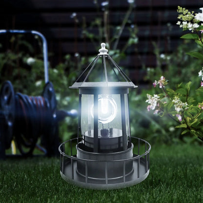 LED Solar Rotating Lighthouse Light Solar Garden Lights