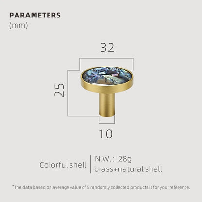 Dooroom Brass Furniture Handles Shell Simple Nordic Pastoral Cupboard Cabinet Drawer Round Colorful Pulls