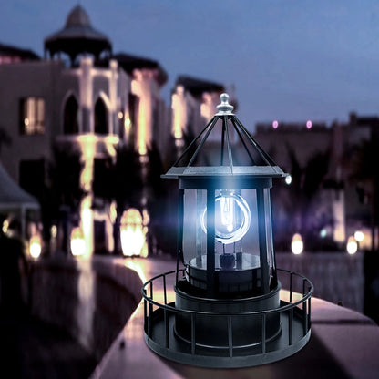 LED Solar Rotating Lighthouse Light Solar Garden Lights