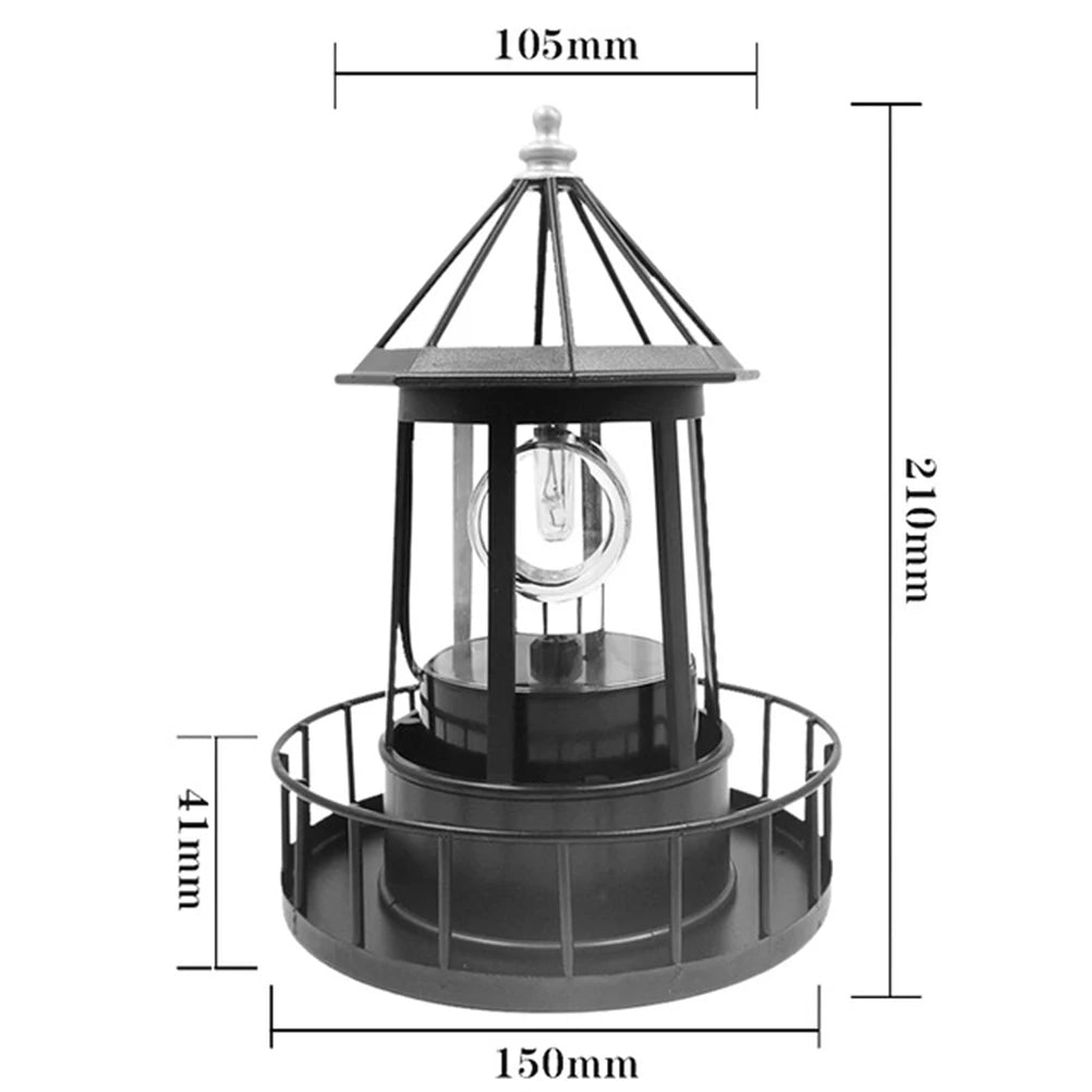 LED Solar Rotating Lighthouse Light Solar Garden Lights