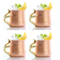 4PCS 550ml 18 Ounces Hammered Copper Plated  Moscow Mule Mug