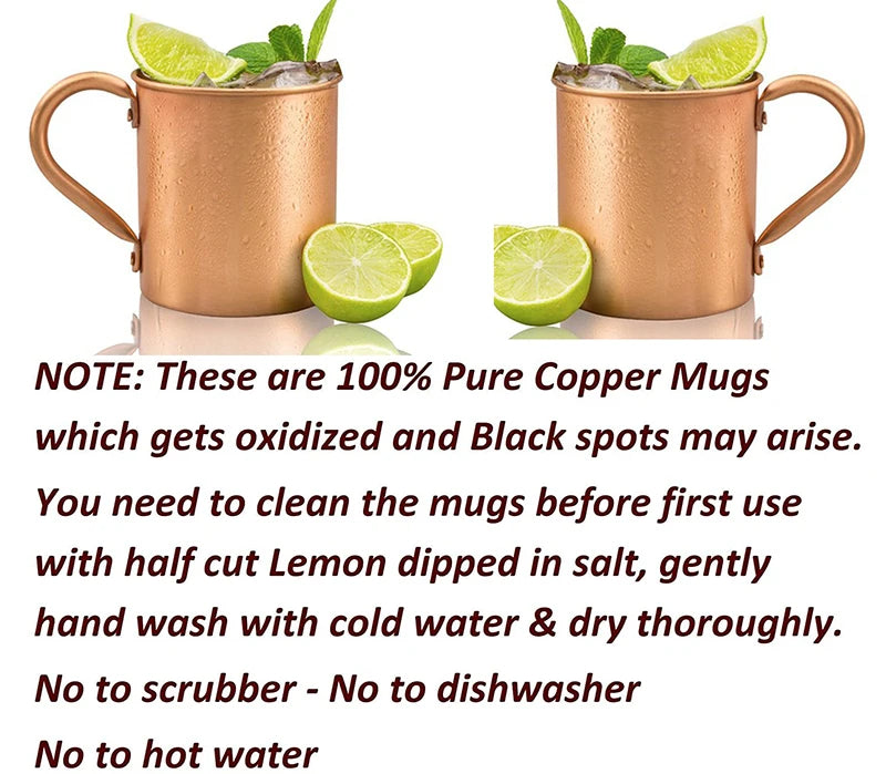 4PCS 550ml 18 Ounces Hammered Copper Plated  Moscow Mule Mug